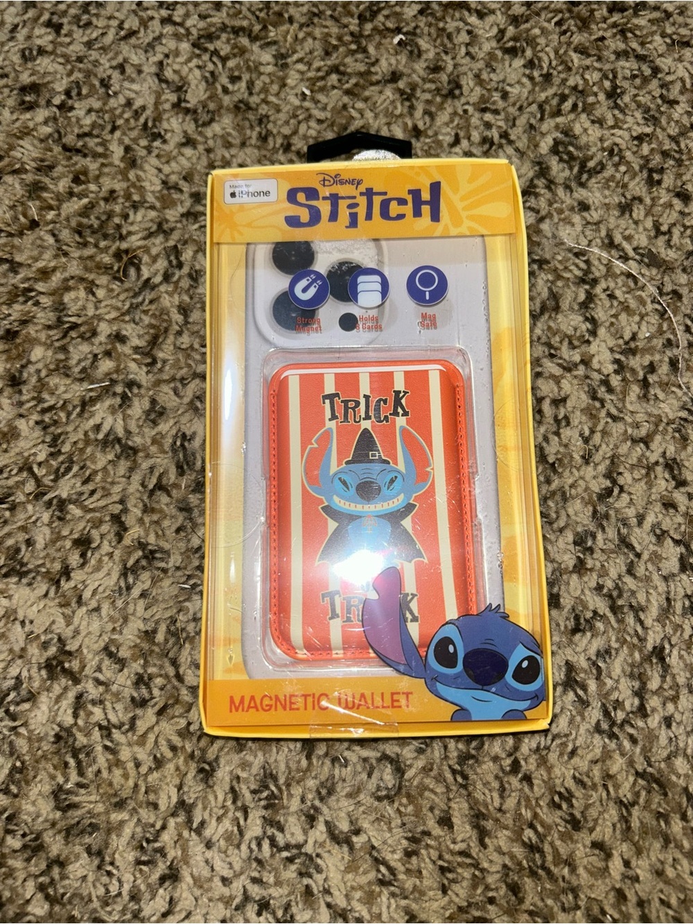 Disney Stitch Halloween Magnetic Wallet Card Holder